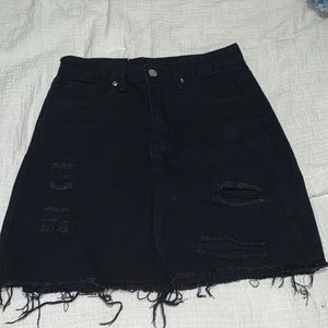 Black denim jean skirt